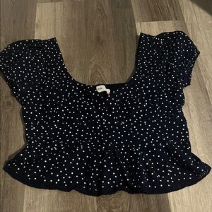 Hollister Navy Polka Dot Women's Top